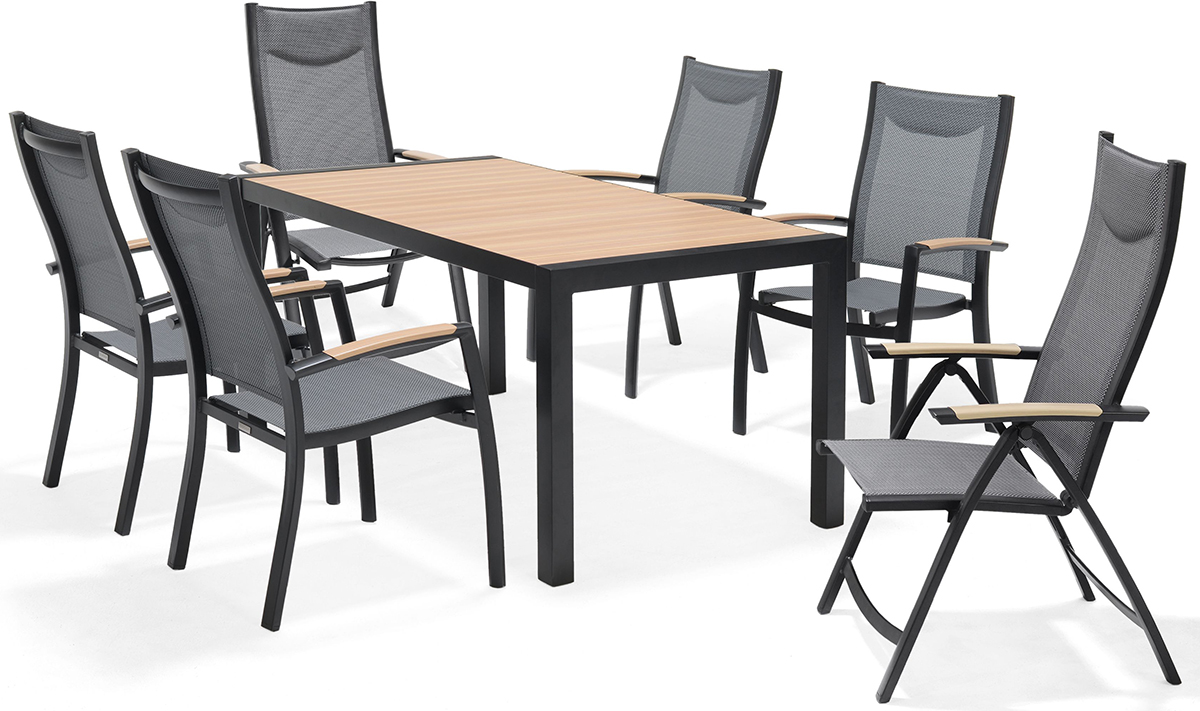 LifestyleGarden Panama 6 Seat Mixed Dining Set   Weathernet | Garden Furniture Online