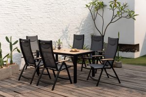 LifestyleGarden Panama 6 Seat Reclining Dining Set   Weathernet | Garden Furniture Online