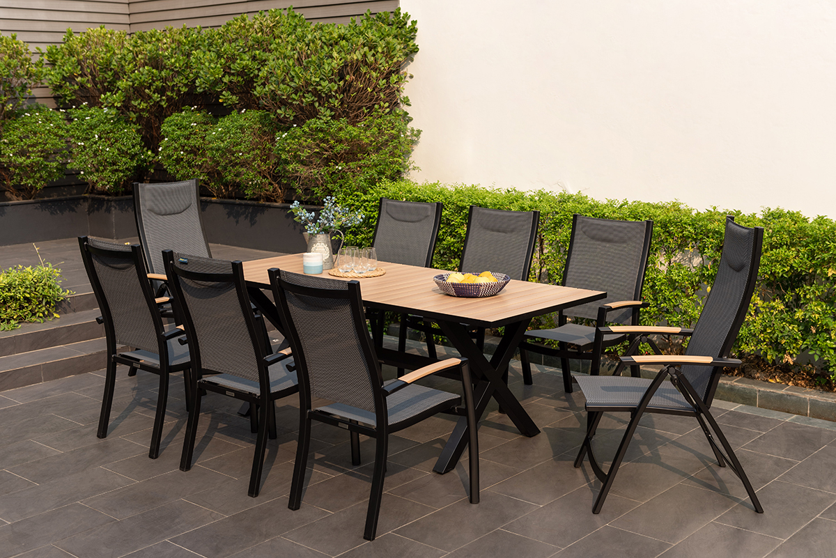 LifestyleGarden Panama 8 Seat Mixed Dining Set - Weathernet