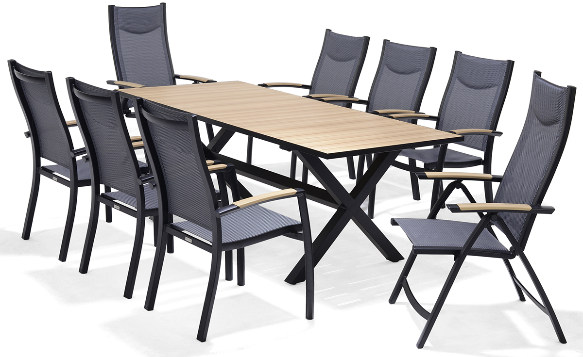 LifestyleGarden Panama 8 Seat Mixed Dining Set   Weathernet | Garden Furniture Online