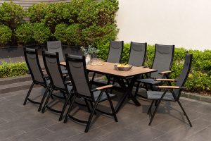 LifestyleGarden Panama 8 Seat Reclining Dining Set   Weathernet | Garden Furniture Online