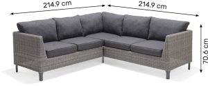 LifestyleGarden Bermuda Casual Corner Set including Sofa Chairs in Grey | Garden Furniture Online