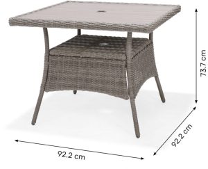 LifestyleGarden Bermuda 4 Seat Dining Set with Parasol and Base in in Grey | Garden Furniture Online