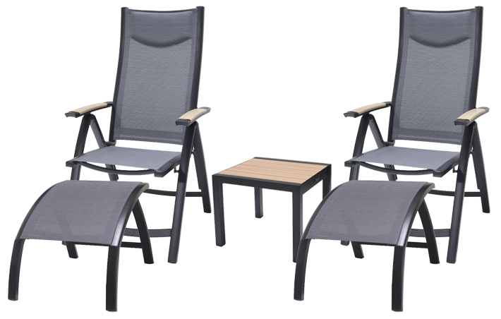 LifestyleGarden Panama Reclining Companion Set with Stools | Garden Furniture Online