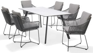 LifestyleGarden Opal Rectangular 6 Seat Dining Set | Garden Furniture Online