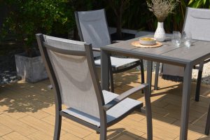 LifestyleGarden Urbanite Panama Dark 4 Seat Stacking Dining Set | Garden Furniture Online