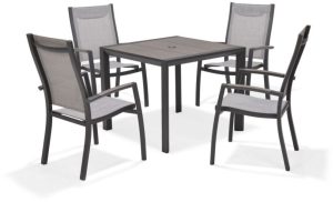 LifestyleGarden Urbanite Panama Dark 4 Seat Stacking Dining Set | Garden Furniture Online