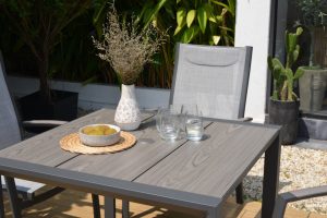 LifestyleGarden Urbanite Panama Dark 4 Seat Stacking Dining Set | Garden Furniture Online