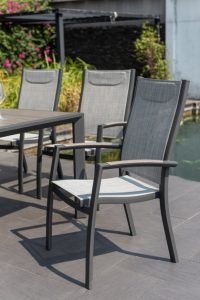 LifestyleGarden Urbanite Panama Dark 6 Seat Stacking Dining Set | Garden Furniture Online