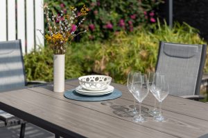 LifestyleGarden Urbanite Panama Dark 6 Seat Stacking Dining Set | Garden Furniture Online