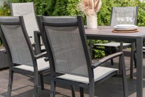 LifestyleGarden Urbanite Panama Dark 6 Seat Mixed Dining Set | Garden Furniture Online