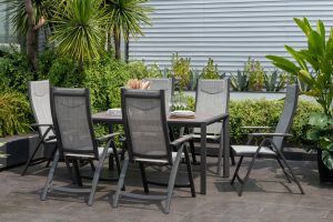 LifestyleGarden Urbanite Panama Dark 6 Seat Reclining Dining Set | Garden Furniture Online