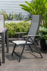 LifestyleGarden Urbanite Panama Dark 6 Seat Reclining Dining Set | Garden Furniture Online