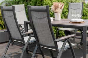 LifestyleGarden Urbanite Panama Dark 6 Seat Reclining Dining Set | Garden Furniture Online