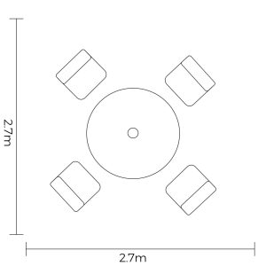 Hartman Berkeley 4 Seat Round Dining Set | Garden Furniture Online