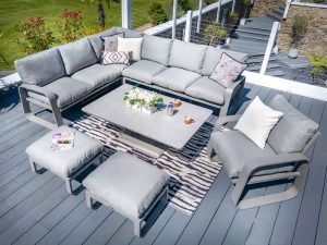 Hartman Halo Height Adjustable Rectangular Corner Dining Set | Garden Furniture Online