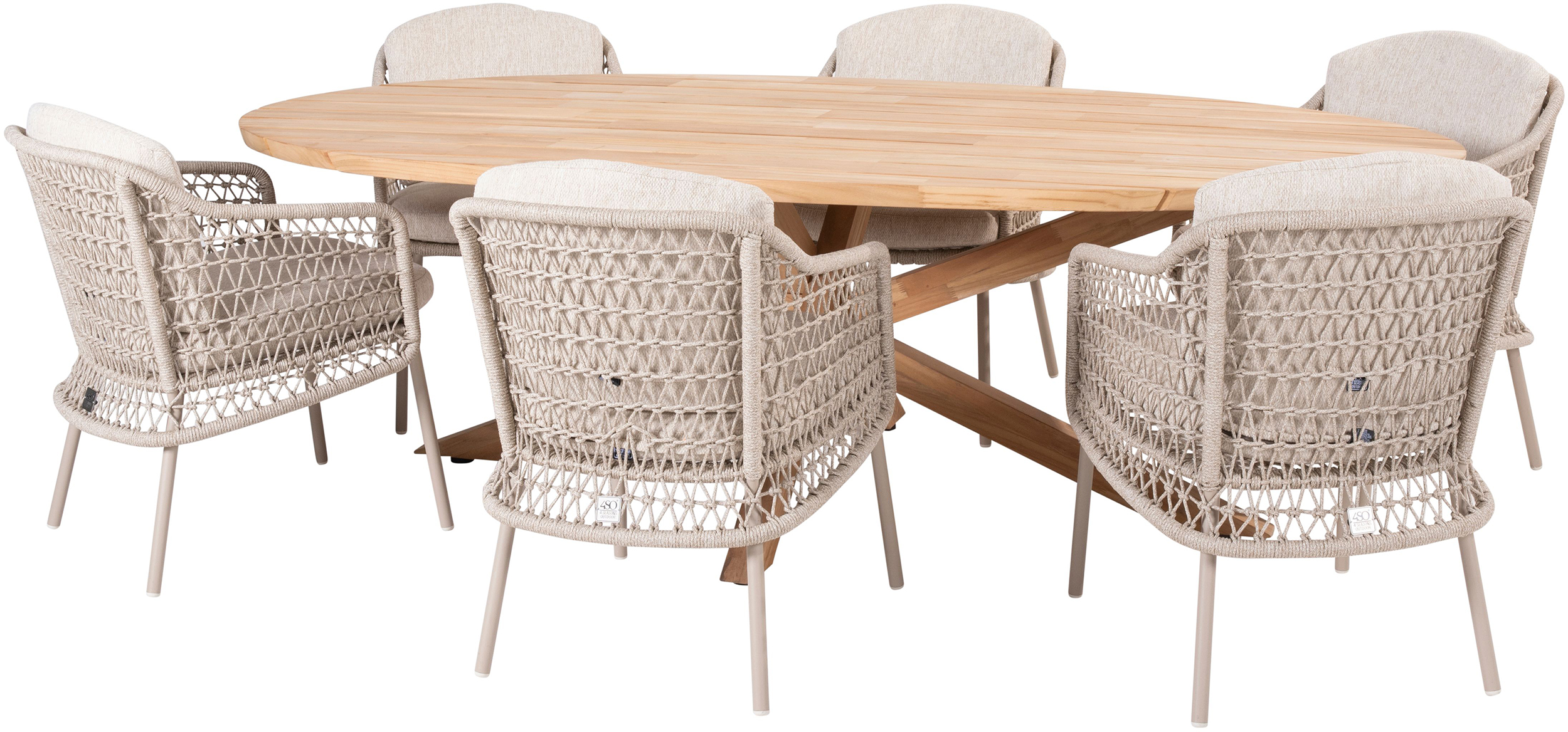 4 Seasons Outdoor Puccini 6 Seat Elipse Dining Set | Garden Furniture Online