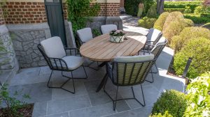 4 Seasons Outdoor Fabrice 6 Seat Elipse Dining Set | Garden Furniture Online