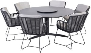 4 Seasons Outdoor Fabrice 6 Seat Round Dining Set | Garden Furniture Online