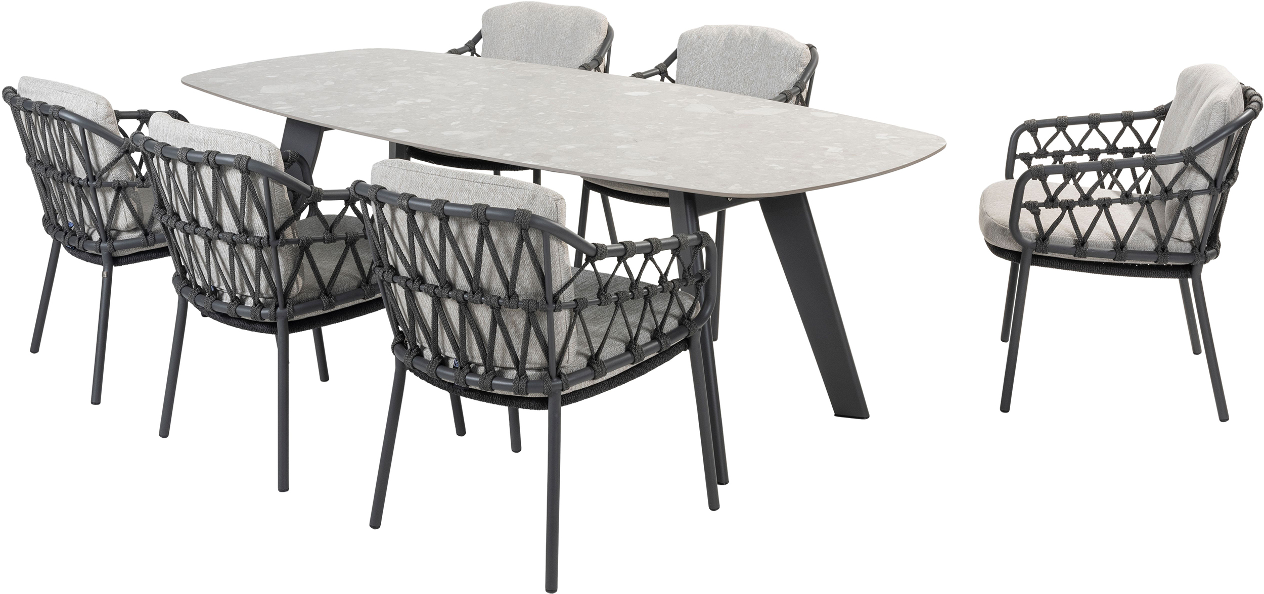 4 Seasons Outdoor Calpi 6 Seat Ceramic Dining Set | Garden Furniture Online