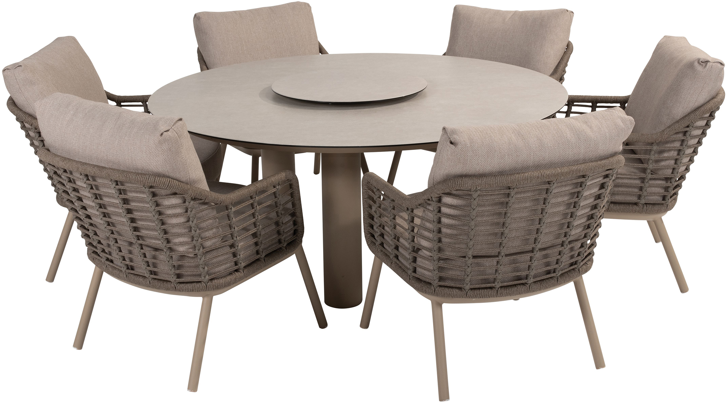 4 Seasons Outdoor Puglia 6 Seat Low Round Dining Set | Garden Furniture Online