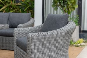 LifestyleGarden Martinique Grey Casual Corner Dining Chair Set | Garden Furniture Online