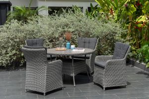 LifestyleGarden Martinique Grey 4 Seat Dining Set | Garden Furniture Online