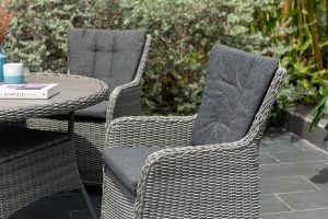 LifestyleGarden Martinique Grey 4 Seat Dining Set | Garden Furniture Online