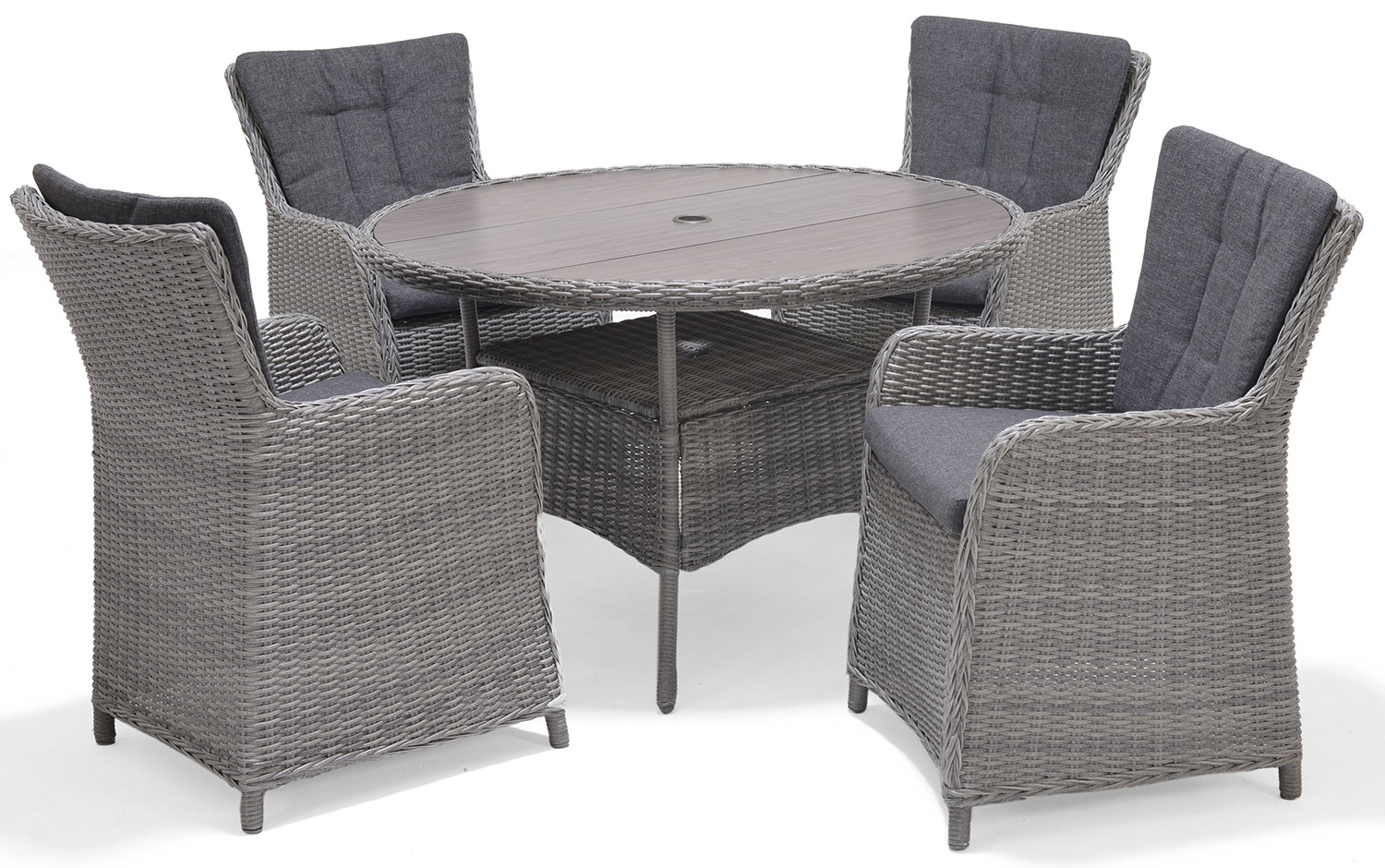 LifestyleGarden Martinique Grey 4 Seat Dining Set | Garden Furniture Online