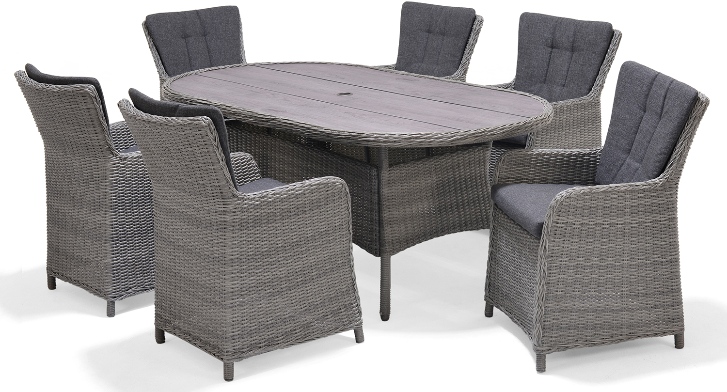 LifestyleGarden Martinique Grey 6 Seat Dining Set | Garden Furniture Online