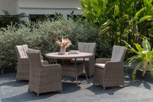 LifestyleGarden Martinique Natural 4 Seat Dining Set | Garden Furniture Online