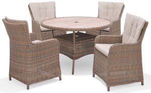 LifestyleGarden Martinique Natural 4 Seat Dining Set | Garden Furniture Online