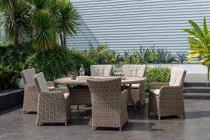 LifestyleGarden Martinique Natural 6 Seat Dining Set | Garden Furniture Online