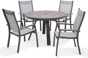 LifestyleGarden Urbanite Panama Dark 4 Seat Round Dining Set | Garden Furniture Online