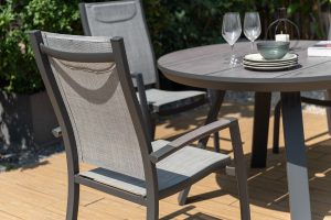 LifestyleGarden Urbanite Panama Dark 4 Seat Round Dining Set | Garden Furniture Online