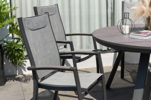 LifestyleGarden Urbanite Panama Dark 6 Seat Round Dining Set | Garden Furniture Online