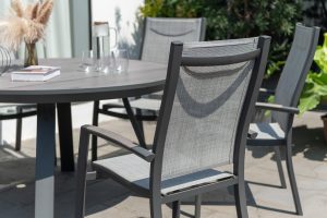 LifestyleGarden Urbanite Panama Dark 6 Seat Round Dining Set | Garden Furniture Online