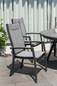 LifestyleGarden Urbanite Panama Dark 6 Seat Round Dining Set | Garden Furniture Online