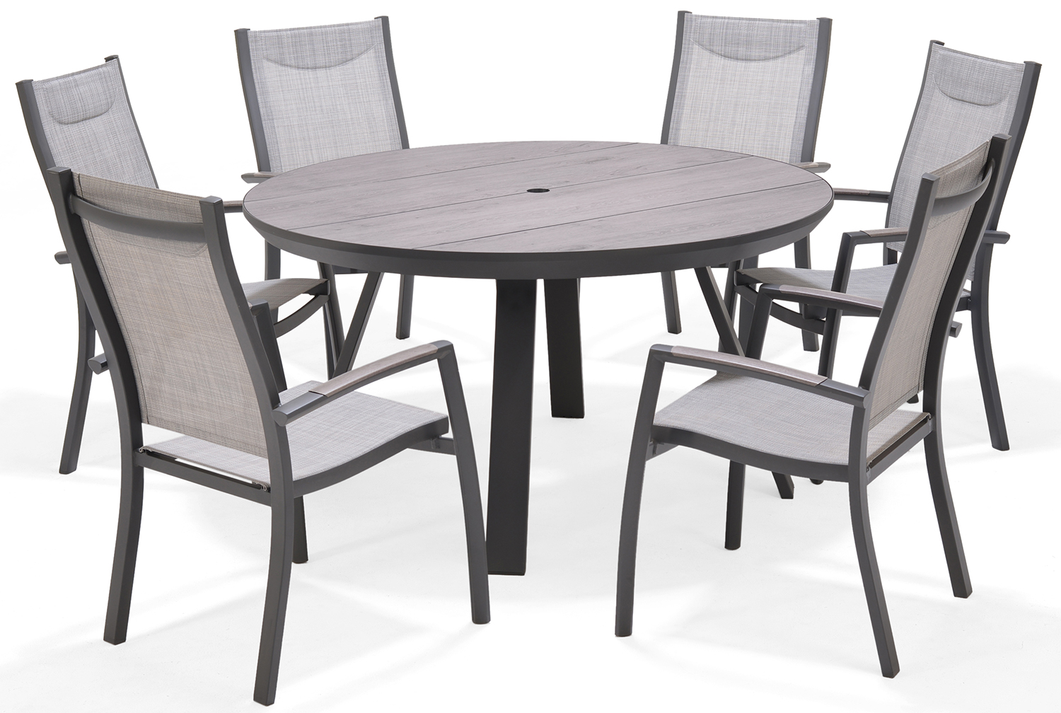 LifestyleGarden Urbanite Panama Dark 6 Seat Round Dining Set | Garden Furniture Online