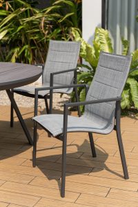 LifestyleGarden Urbanite Dark 6 Seat Round Padded Dining Set | Garden Furniture Online