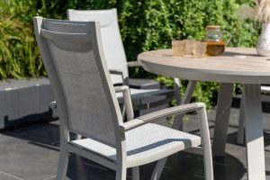 LifestyleGarden Urbanite Panama Sand 4 Seat Round Dining Set | Garden Furniture Online