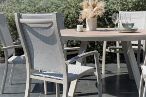 LifestyleGarden Urbanite Panama Sand 6 Seat Round Dining Set | Garden Furniture Online