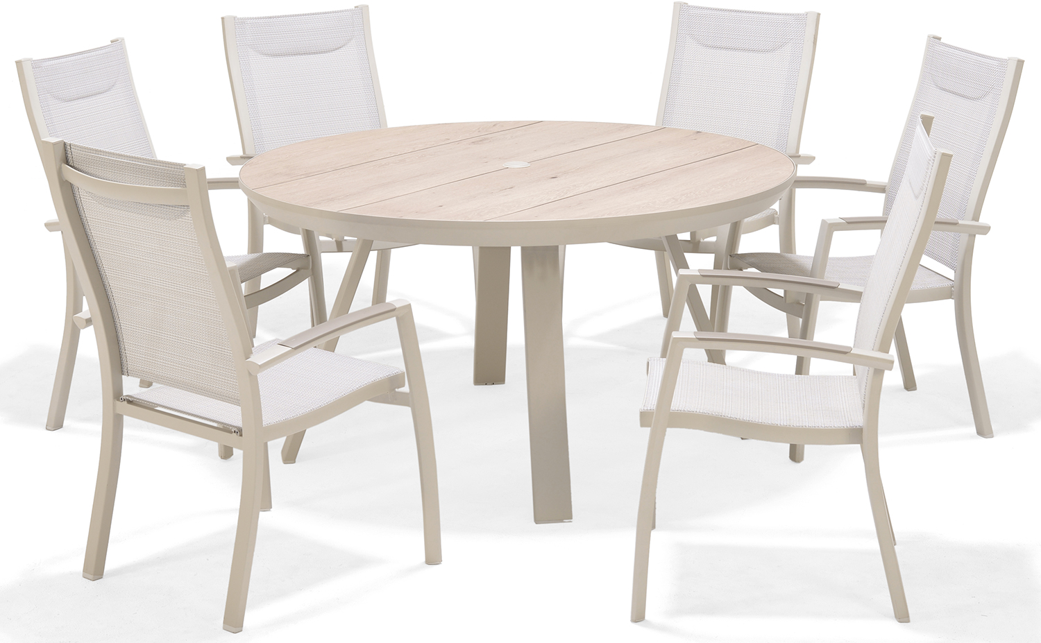 LifestyleGarden Urbanite Panama Sand 6 Seat Round Dining Set | Garden Furniture Online