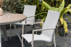 LifestyleGarden Urbanite Sand 4 Seat Round Padded Dining Set | Garden Furniture Online