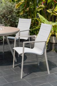 LifestyleGarden Urbanite Sand 4 Seat Round Padded Dining Set | Garden Furniture Online