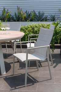 LifestyleGarden Urbanite Sand 6 Seat Round Padded Dining Set | Garden Furniture Online