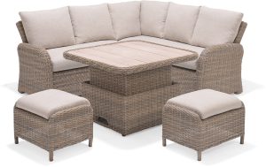 LifestyleGarden Martinique Natural Lite Casual Corner Ottoman Set | Garden Furniture Online