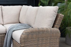 LifestyleGarden Martinique Natural Lite Casual Corner Ottoman Set | Garden Furniture Online