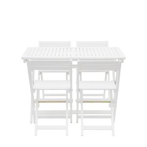 Gallery Outdoor Lindos White Folding Dining Set | Garden Furniture Online