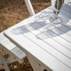 Gallery Outdoor Lindos White Folding Dining Set | Garden Furniture Online